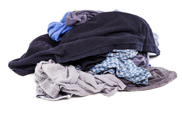 a small pile of clean and dry panties and t-shirts - isolated on white background