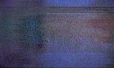 Wall Mural - Glitch art scan line background. TV scan line monitor for old technology concept. Old damaged monitor line spots for aesthetic design.