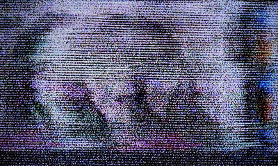 Wall Mural - Glitch art scan line background. TV scan line monitor for old technology concept. Old damaged monitor line spots for aesthetic design.