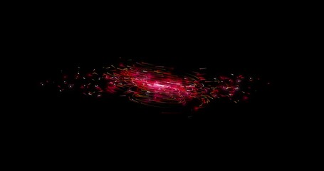 Wall Mural - abstract swirl effect, red lines particles floating on black space background. tornado light sparkli