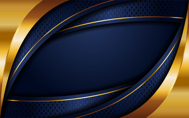 Wall Mural - creative luxury navy blue and golden lines background design.