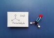 Molecular structure model and structural chemical formula of formaldehyde molecule. Formaldehyde (methanal) is an organic compound; it is the simplest of the aldehydes. Black=C, white=H, red=O.