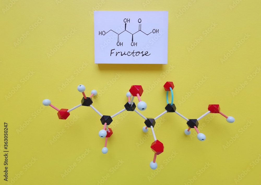 Photo Stock Molecular structure model and structural chemical formula ...