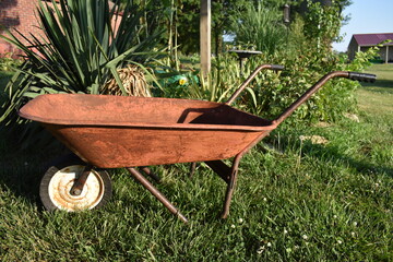 Sticker - Wheelbarrow by a Flower Garden