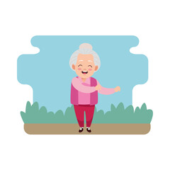 Canvas Print - cute happy grandmother avatar character