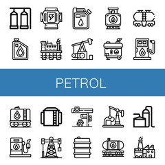 Poster - petrol simple icons set