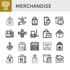 Wall Mural - merchandise icon set