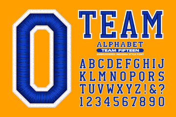 Sticker - A Sports or Collegiate-Style Alphabet; This Font Has 3d Embroidered Thread Effects