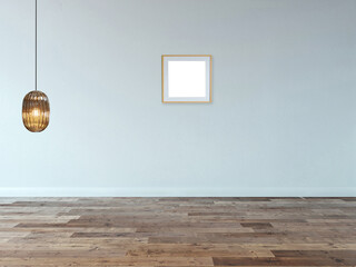 empty house interior design and lamp. 3D illustration