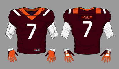 Wall Mural - football jersey uniform template set kit	