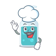 Sticker - Talented hand sanitizer chef cartoon drawing wearing chef hat