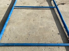 Blue Metal Scaffolding On The Ground