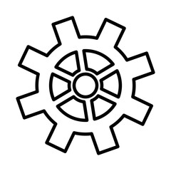 Poster - gear machine work line style icon