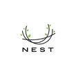 bird nest logo vector icon illustration