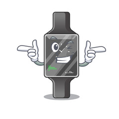 Poster - Caricature design concept of smart watch with funny wink eye