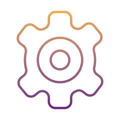 Sticker - gear machine work gradient line style icon