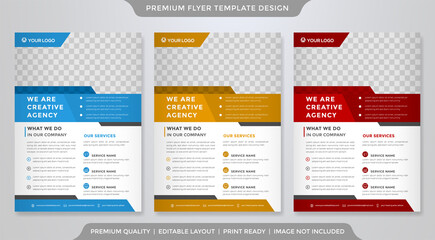 Wall Mural - set of business flyer template design with modern style and minimalist concept use for business pres