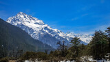 Fototapeta Na ścianę - Beautiful scenic image of the Himalayan range as seen from Yumthang valley in Sikkim, India