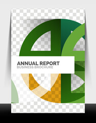 Business flyer annual report, circle and triangle shapes modern design