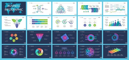 Wall Mural - set of management or statistics concept infographic charts. business diagrams for presentation slide