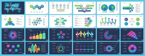 Creative business infographic design for startup concept. Can be used for business project, annual report, web design. Option chart, process chart, organizational chart, donut diagram, flowchart