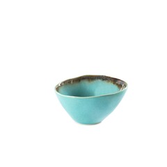 Wall Mural - Blue ceramic bowl isolated on a white background