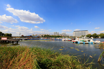 Poster - Waterfront Park Architectural Scenery, China