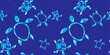 seamless pattern with tropical blue turtles. texture effect. Marine theme. for packaging, paper, fabric. print for clothes