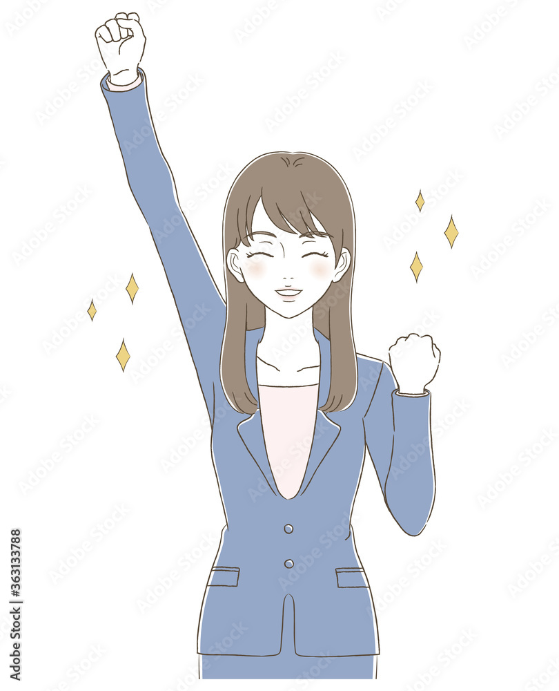 手描き風 スーツを着た女性のビジネス上半身イラスト Wall Mural 美咲 吉井 手描き風 スーツを着た女性のビジネス上半身イラスト Wall Mural 美咲 吉井