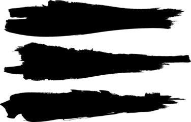 Grunge Paint Roller . Vector brush Stroke . Distressed banner . Black stripes isolated. paintbrush collection . Modern Textured shape . Dry border in Black . Bulge lines