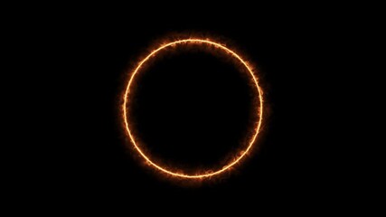 Wall Mural - 4k animated energy ring on a black background