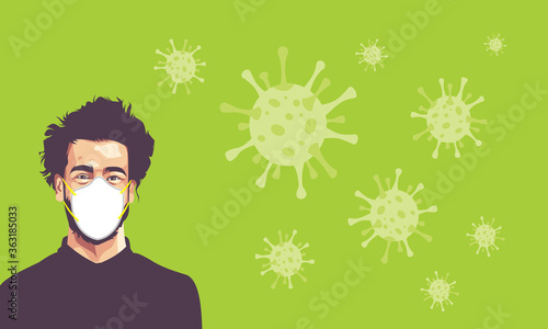 Cuadros en Lienzo Coronavirus in Wuhan, African men who are in Anxiety and Fear Because of the Coronavirus Wearing N95 Mask