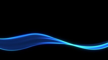 Wall Mural - looped animation. abstract colorful wavy background in blue on black backdrop. modern colorful wallp