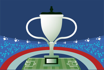 Poster - football soccer sport poster with trophy cup award