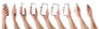 © Davizro Photography - Sequence of hands holding vertical mobile isolated white