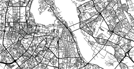 Urban vector city map of Hanoi, Vietnam