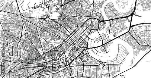 Fotomural Urban vector city map of Ho Chi Minh, Vietnam