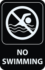 Wall Mural - NO SWIMMING ALLOWED DO NOT SWIM BANNED PROHIBITED DEEP WATER FLASH FLOODS RISK NOTICE WARNING SIGN VECTOR ILLUSTRATION EPS