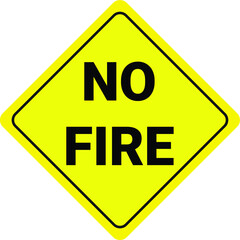 Wall Mural - No fire highly flammable materials NO CAMPFIRE CAMPING warning vector sign notice