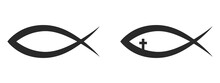 Christian Symbol - Fish Icon Isolated On White Background