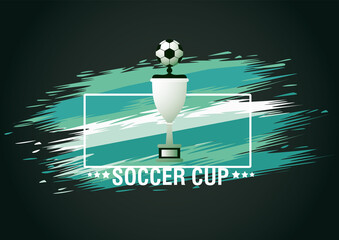 Canvas Print - football soccer sport poster with trophy cup award