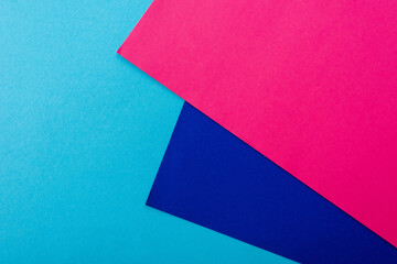 Sticker - abstract geometric background with pink, blue paper