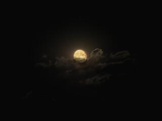 Wall Mural - full moon lighting up clouds
