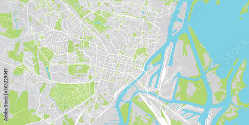 Fotografía Urban vector city map of Szczecin, Poland