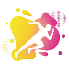 Wall Mural - silhouette of athletic man running