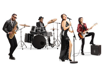 Sticker - Music band with a female singer performing