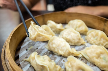 Wall Mural - Taiwanese famous snacks of steamed dumplings