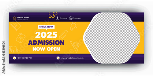 Kids education facebook cover page template Tableau sur Toile