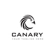 canary logo, creative abstract head canary , initial c vector