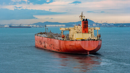 Wall Mural - Oil products tanker approaching to Pengerang Deepwater Petroleum Terminal.